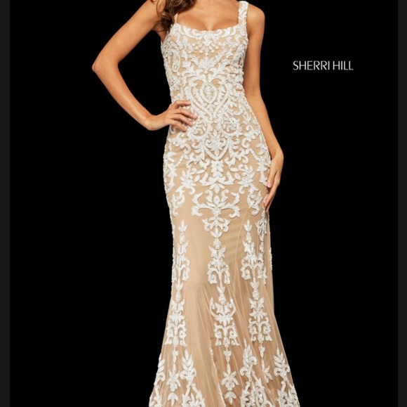 Sherri hill ruby red burgundy wine mermaid pageant prom dress - Picture 6 of 14